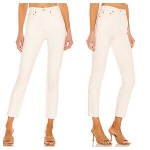 RE/DONE Orginals 90s High Rise Ankle Crop Jeans in Vintage White Women's 26